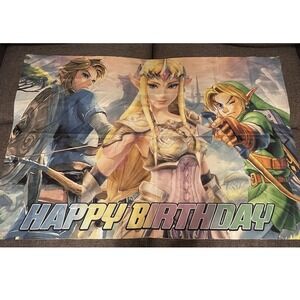 The Legend of Zelda Happy Birthday Theme Table Banner Birthday 57in X 38.5in